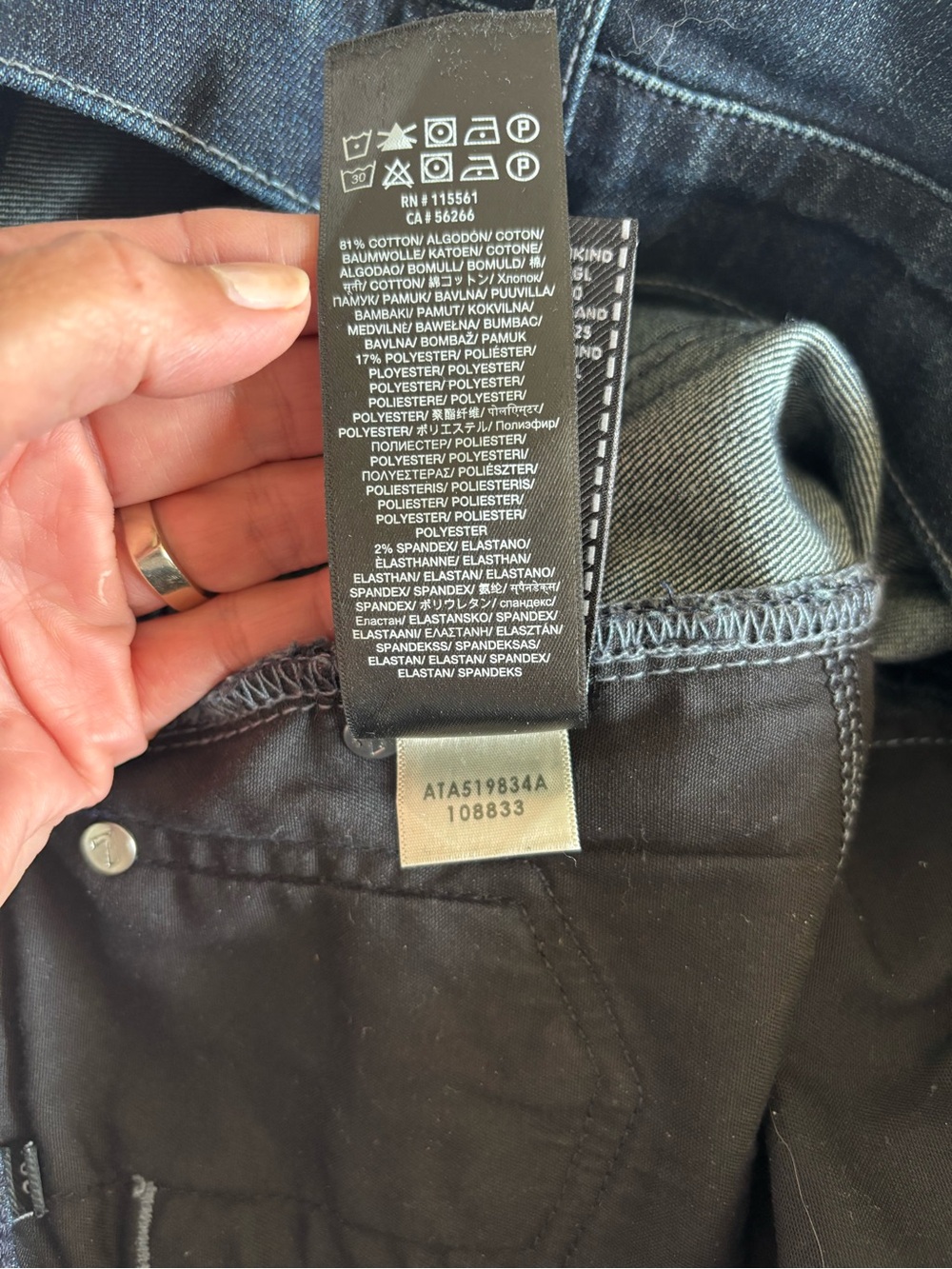 7 For All Mankind Women’s Dark Indigo Straight Jeans - Picture 10 of 13